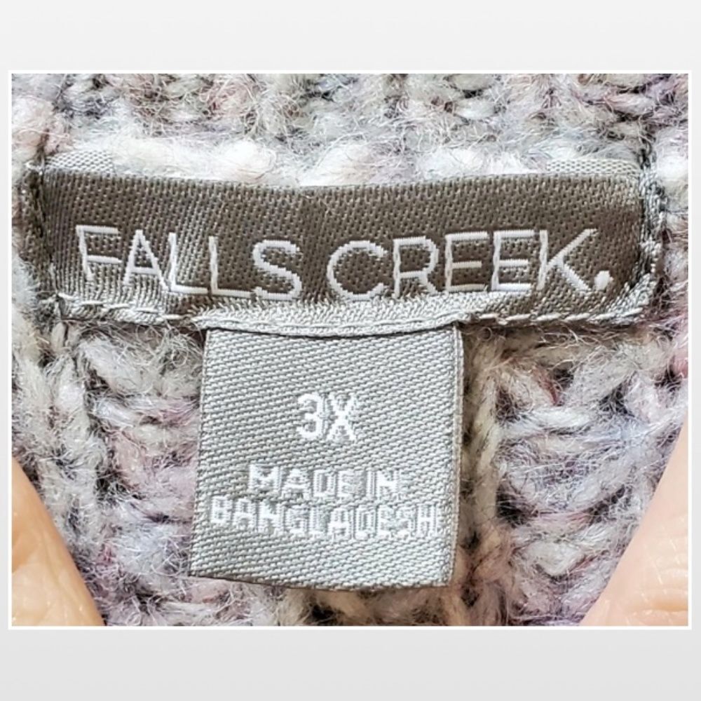 New Falls Creek Sweater Womens Plus 3X Hi Low Purple Grey Ombre Fuzzy Knit NWT - Picture 12 of 16